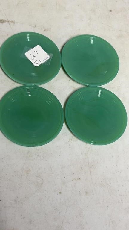 Four Jadeite Childs Plates