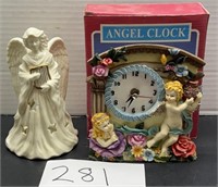 Vintage angel decor; clock & more