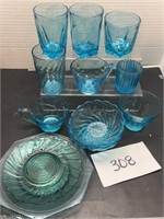 Vintage atlas aqua blue glass & more