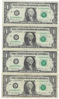 US$1 FRN Fancy SN  8x4 Different Districts VF.R1R