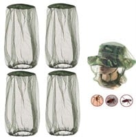 4 Packs Of Mosquito Head Green Net Face Mesh Cover