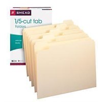 Smead Manila Folders 1/5-Cut Tab 100/BX Letter