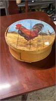 Painted Rooster Cheese Box