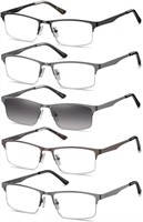 EYECEDAR 5-Pack Reading Glasses for Men Metal Fram