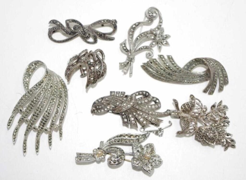 Group of various vintage marquesite jewellery