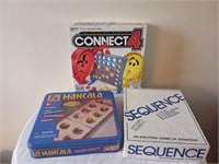 Assorted Board Games-Sequence, Mancala, Connect 4