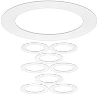 8 Pack Gloss White Goof Trim Ring for 6 Inch Reces