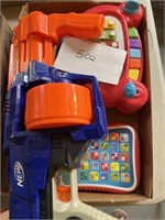 Toy lot; nerf gun and more