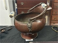 Antique Ash Bucket, Most Likely Copper