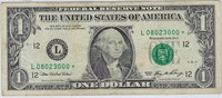 US$1 FRN STAR NOTE Fancy Bookends,Trio 000 VF.FN28