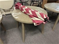 Patio Table With Umbrella 37" D x 29.5" H