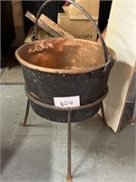 Antique copper kettle
