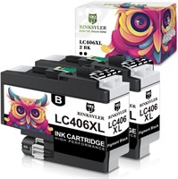 2PKS LC406XL Black Ink Cartridges High Yield for B