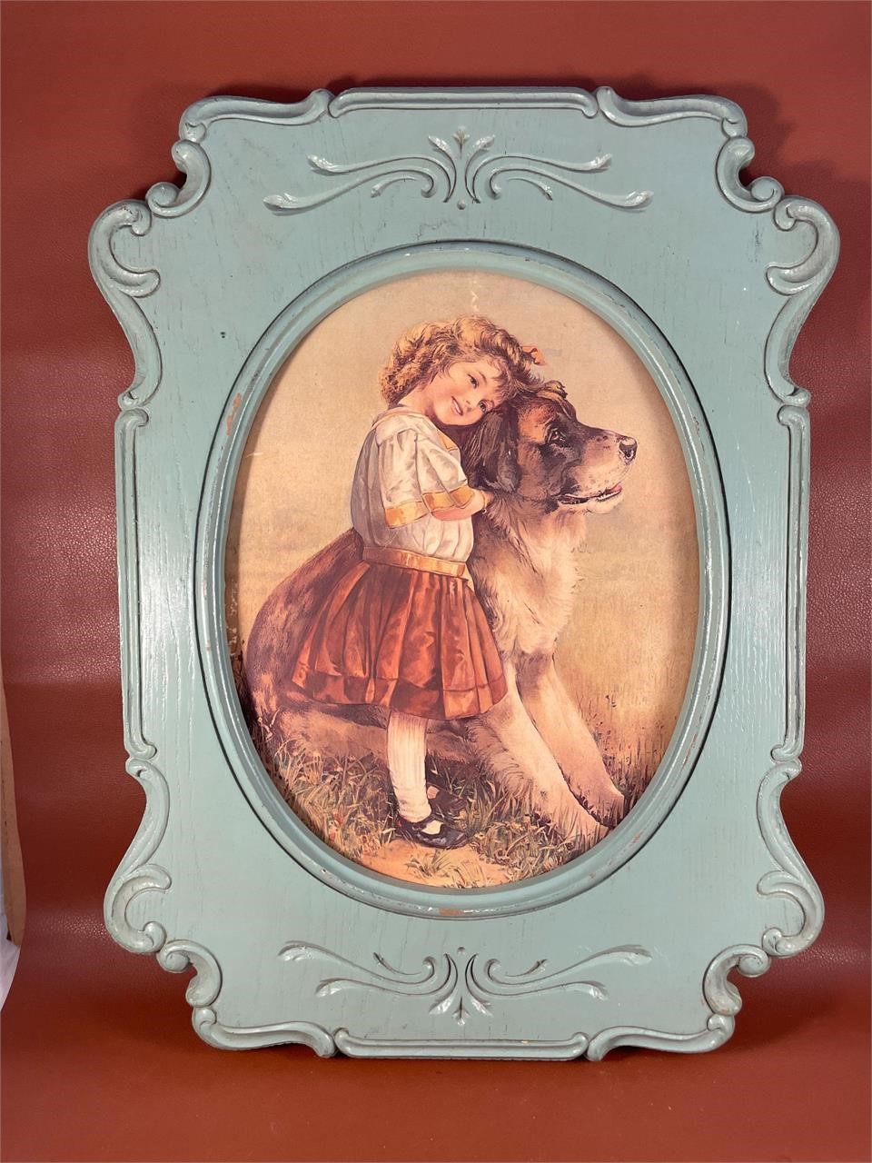 Framed Picture of Girl and Dog