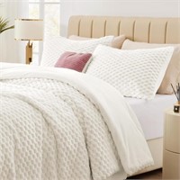 Fluffy King Comforter Set - Luxury Fuzzy Brushed P