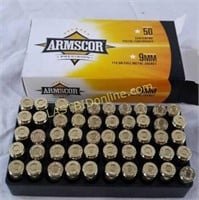 50 rounds Armscor 9mm 1115 gr FMJ Ammo