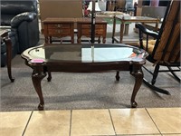 Glass Top Coffee Table With Queen Anne Legs