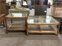 Matching Glass Top End Table And Coffee Table