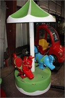 2-Horse Carousel Kiddie Ride, Coin Operated,
