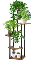 New MQFORU 5 Tier Plant Stand Indoor, Wood/Metal