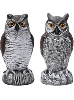 KKY 2 Packs Fake Plastic Owl Bird, Garden owl
