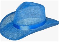 (NoBox/New)Straw Cowboy Hat | Blue | Adult Size |