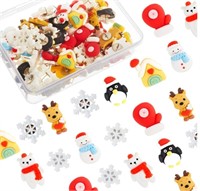 (OpenBox/New)30 Pcs Winter Push Pins Penguin Push