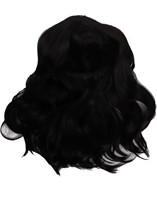 (new)Black Long Curly Wigs, Medium Length High