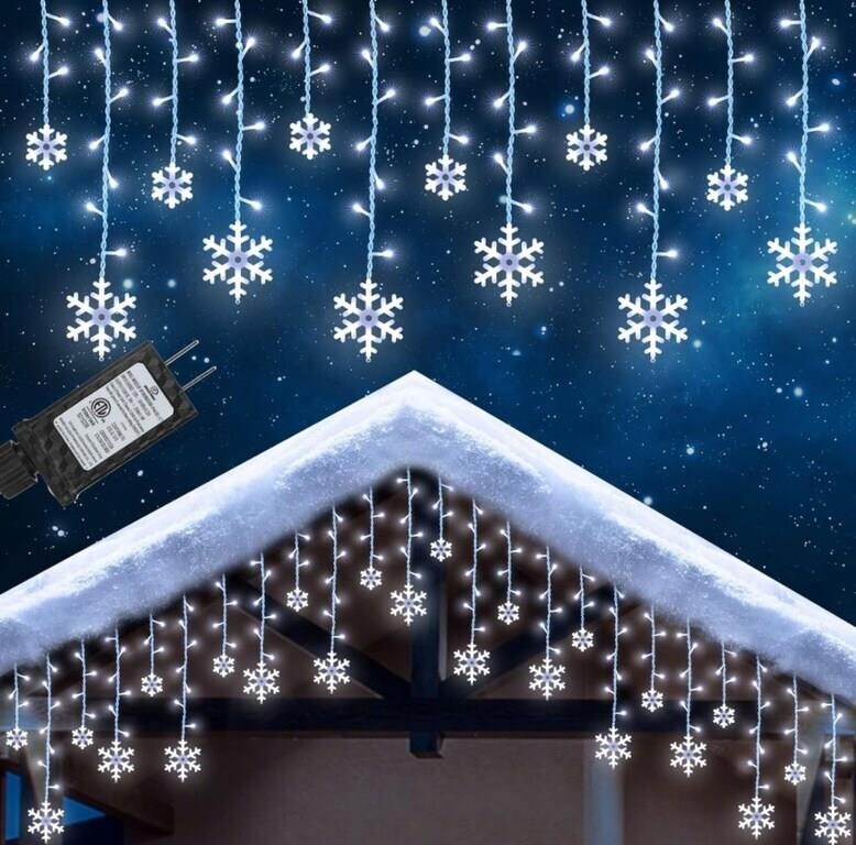 (new)Christmas Snowflake Lights, 17.22ft 280 LED