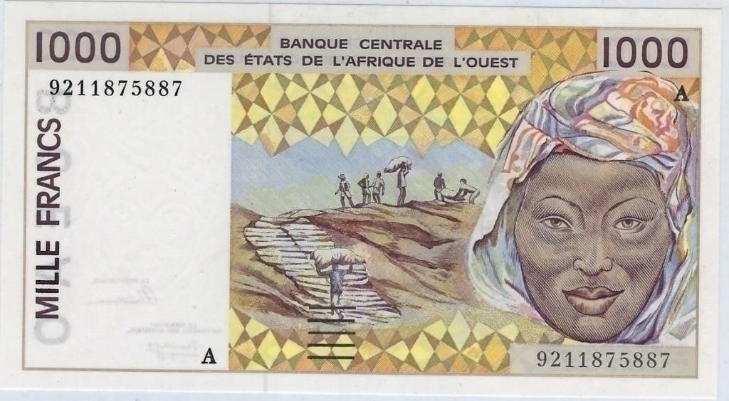 West African States Ivory Coast 1000 Francs .S1B