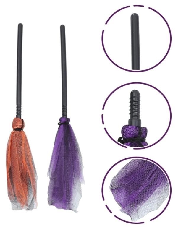 (OpenBox/New)Kisangel 2Pcs Witch Broom Plastic