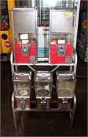 5-Way Gumball & Capsule Vending Machine w/Rack