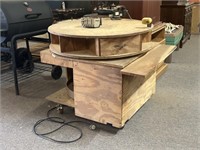 Custom Rolling Shop Table With Swivel Top