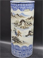 Asian Porcelain Floor Vase / Umbrella Stand with