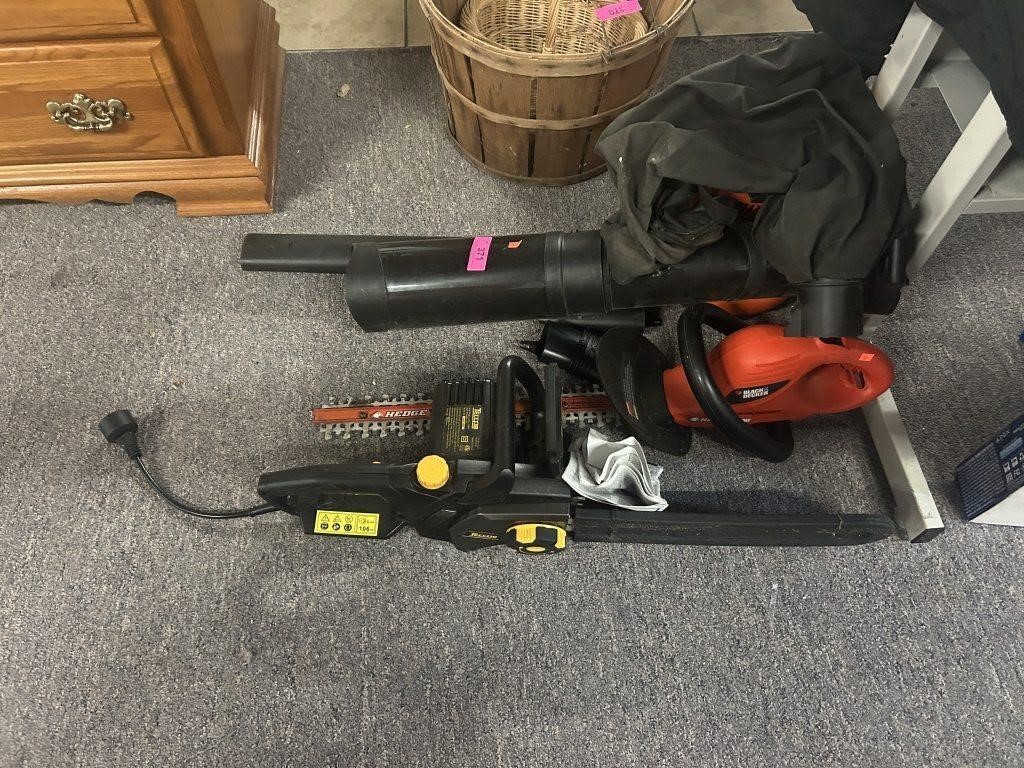 Electric Blower, Chainsaw, And Hedge Trimmer