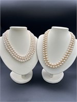 Vintage  Multi-strand Faux Knotted Pearls (2)