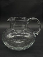 Vintage Squat Glass Pitcher is 7in Tall