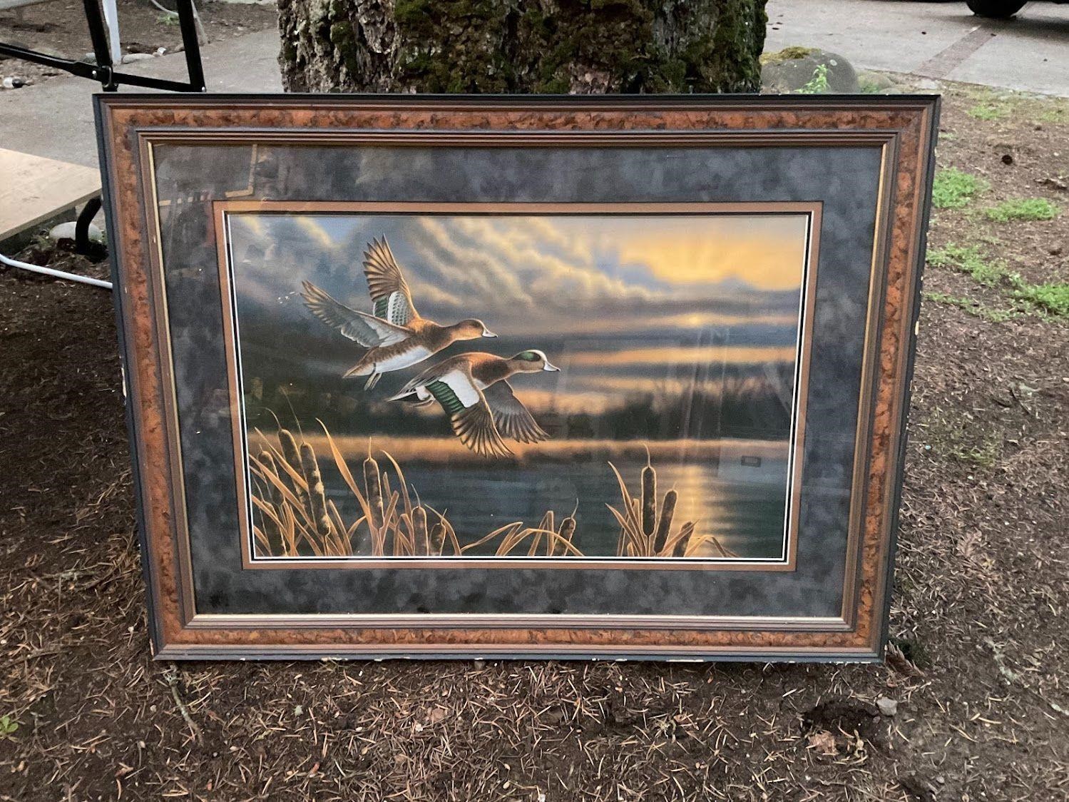 Large framed picture with COA