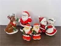 Vintage Christmas Santa & Mrs Claus S & P Shakers