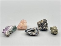 Geode Slabs & Pieces 
Pink Quartz, 
Amethyst, +