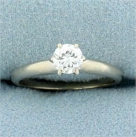 Diamond Solitaire Engagement Ring in 14k White Gol