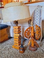 Handcrafted Wood Table Lamps, Courting Candlestick