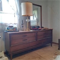 Dixie Dresser w/ Mirror, Table Lamp