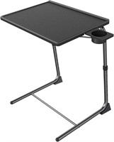 TV Tray Table - 6 Heights  3 Angles (Black)