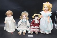 (4) Porcelain Dolls, Heritage Ect.
