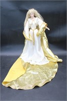 Vintage Porcelain Bridal Doll, Long Train Dress