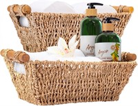 12x7.2x4.4 Seagrass Empty Gift Basket 2-Pack