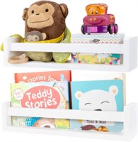 Set of 2 White Floating Bookshelf for Kids/Nursery