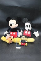 (4) Vintage Stuffed Mickey Mouse