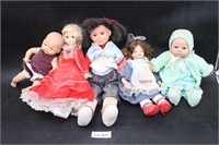 (5) Assorted Dolls, (4) Porcelain Dolls